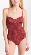 ULLA JOHNSON BAHIA MAILLOT ONE PIECE IN GLADIOLA RED