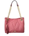 Valentino By Mario Valentino Luisa Signature Leather Shoulder Bag In Pink