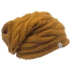 NIRVANNA DESIGNS TRIPLE BRAID CABLE SLOUCH HAT IN HONEY
