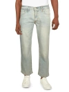 LEVI STRAUSS & CO 514 MENS MID-RISE LIGHT WASH STRAIGHT LEG JEANS