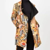 BEREK REVERSIBLE ABSTRACT ANIMAL MIX CAR COAT IN MULTI