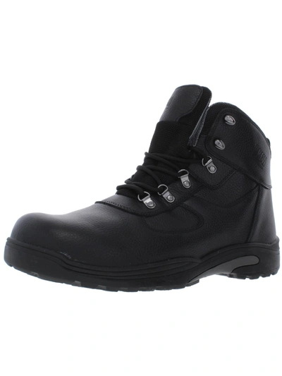 Drew Rockford Mens Leather Waterproof Work Boots In Black