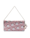 DIOR CHRISTIAN DIOR 2011 ANSELM REYLE SILVER NEON PINK CANNAGE WALLET ON CHAIN BAG