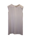 VICTORIA BECKHAM CHAIN-EMBELLISHED CREPE DRESS IN WHITE VISCOSE