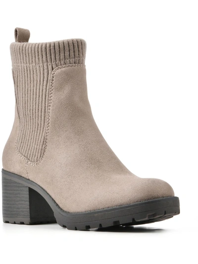 White Mountain Benji Womens Faux Suede Ankle Chelsea Boots In Grey
