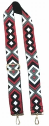 AHDORNED AZTEC EMBROIDERED RED/GREY/WHITE STRAP SILVER HARDWARE IN GREY/RED
