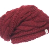 NIRVANNA DESIGNS TRIPLE BRAID CABLE SLOUCH HAT IN BURGUNDY