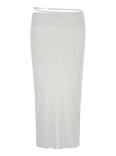 Jacquemus Pralu Ribbed Skirt In White