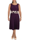 JESSICA HOWARD PLUS WOMENS KNIT SLEEVELESS COCKTAIL AND PARTY DRESS