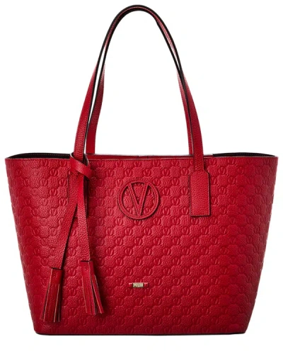 Valentino By Mario Valentino Prince Medallion Leather Tote In Red