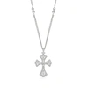 Ross-simons Diamond Cross Pendant Necklace In Sterling Silver In Silver