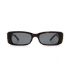 Balenciaga Grey Rectangular Ladies Sunglasses Bb0096s 002 51
