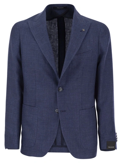 TAGLIATORE TAGLIATORE LINEN AND VIRGIN WOOL TWO BUTTON JACKET