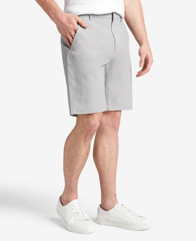 Kenneth Cole Men's Stretch Printed Seersucker Shorts In Grey