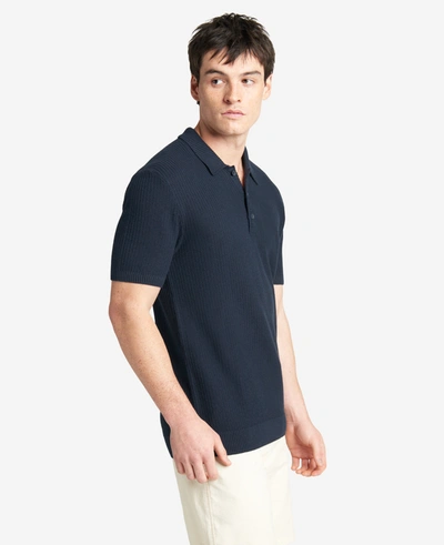 Kenneth Cole Men's Performance Knit Zip Polo In Navy