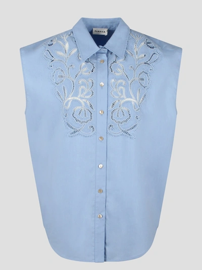 P.a.r.o.s.h Canyox Lace Embroidery Shirt In Blue