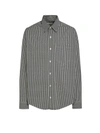 AMI ALEXANDRE MATTIUSSI COTTON SHIRT WITH STRIPED MOTIF