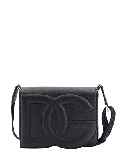 Dolce & Gabbana Medium Leather Shoulder Bag In Black