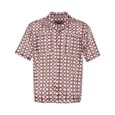 Andersson Bell Open-knit Shirt In Neutrals/purple