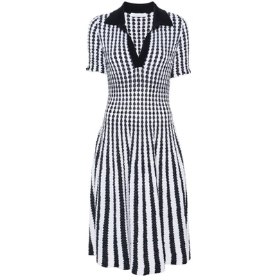 Antonino Valenti Striped Seersucker Midi Dress In Blue