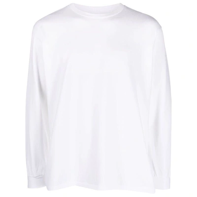 Auralee Long-sleeve Cotton T-shirt In White