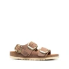 Birkenstock Milano Big Buckle Sandals In Gold