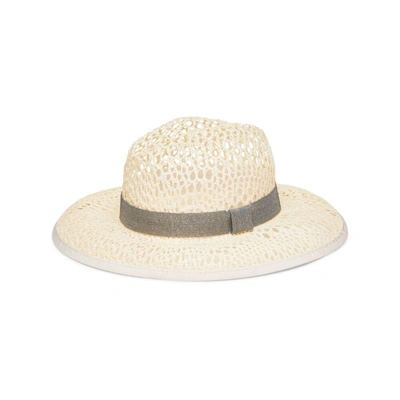 Brunello Cucinelli Women's Straw Hat With Precious Band In Neutrals