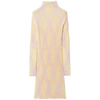 Burberry Argyle Check Pattern Ribbed-knit Dress In Pink/neutrals