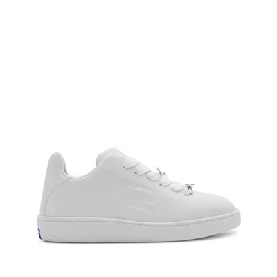 Burberry Leather Embossed Box Trainers In White