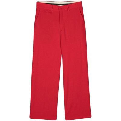 Canaku Straight-leg Crepe Trousers In Red