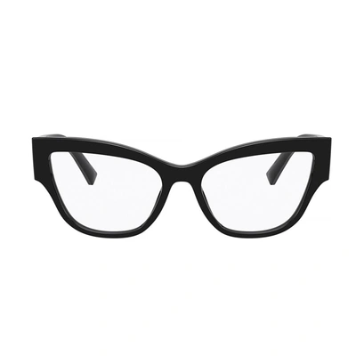 Dolce & Gabbana Cat Eye-frame Logo-lettering Glasses In 501 Black