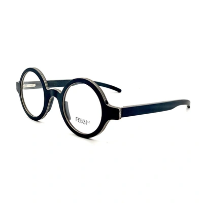 Feb31st Callisto Round Wooden Eyeglasses With Polished Finish In Transparent