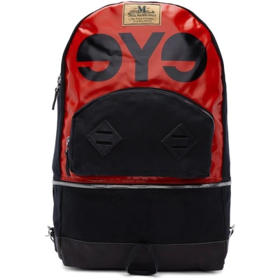 Junya Watanabe Red & Black Seil Marschall Edition Pvc Backpack In Multicolor