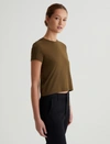 Ag Sadie Crew Cropped Tee In Green