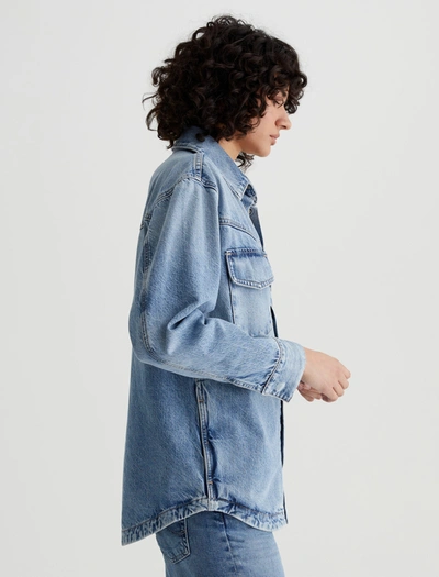 Ag Maci Denim Shacket In Blue