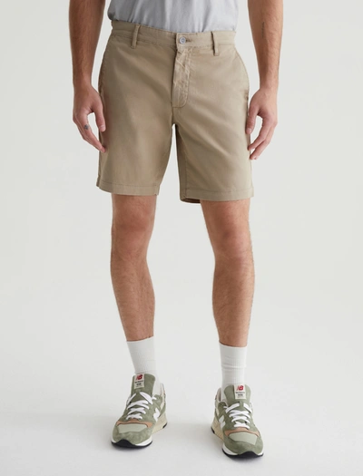 Ag Slim Fit 8.5 Inch Cotton Shorts In Khaki