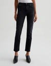 Ag Mari High-rise Slim Straight Jeans In Black