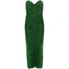 Costarellos Aveline Strapless Ruched Midi Dress In Green