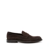 Doucal's Brown Suede Loafers With Timeless Elegance In Brown