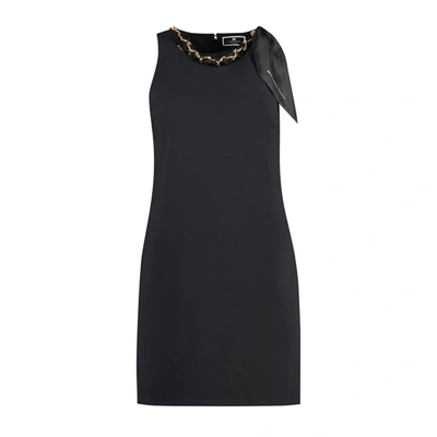 Elisabetta Franchi Chain-detail Crepe Minidress In Black