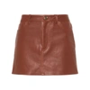 Etro Leather Mini Skirt In Brown