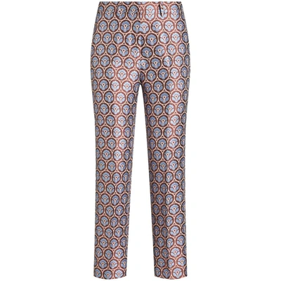Etro Jacquard Cropped Trousers In Blue
