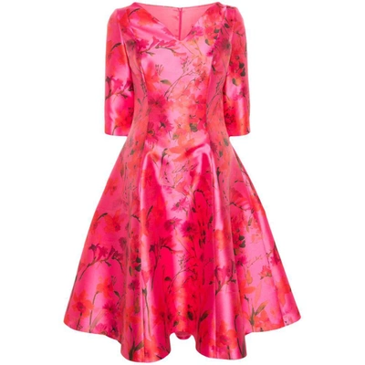 Fely Campo Floral-print Silk Dress In Pink