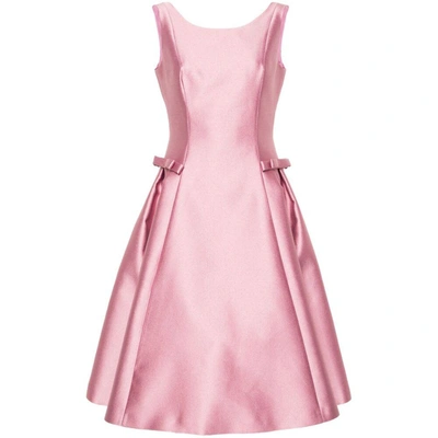 Fely Campo Bow-detail Silk Dress In Pink