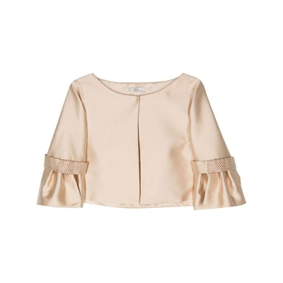 Fely Campo Crystal-embellishment Silk Cropped Jacket In Gold