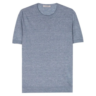 Fileria Short-sleeve Knitted T-shirt In Blue