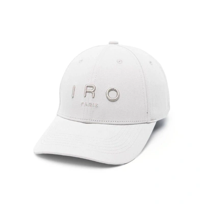 Iro Logo-embroidered Denim Cap In Grey