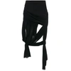 Jw Anderson Draped Wrap Midi Skirt In Black