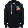 Jw Anderson Jwa Lemon-print Cotton Hoodie In Blue