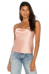 Alice And Olivia Harmon Satin-crepe Camisole In Tan